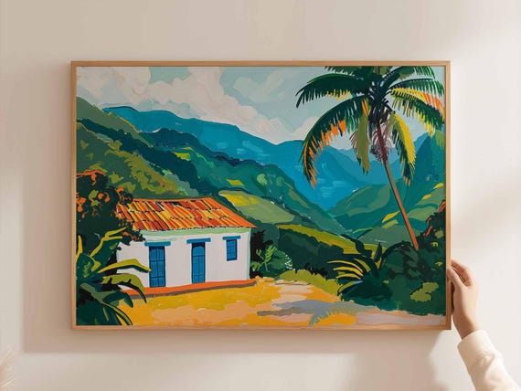 Colombia Travel Poster South America Landscape Art Print