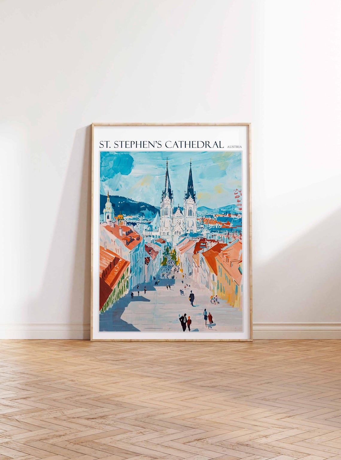 St. Stephen's Cathedral Plaza Twin Spires Red Roofs Travel Poster - Image 2
