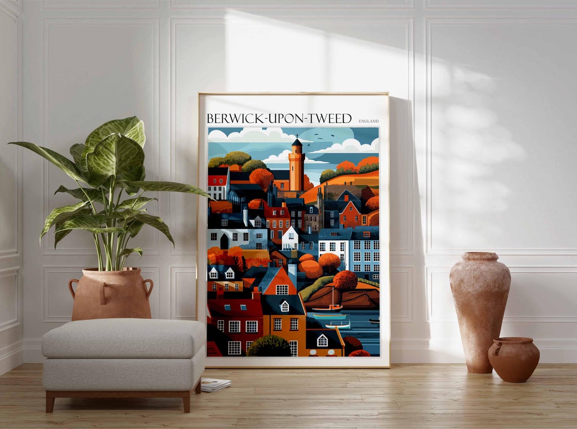 Berwick Upon Tweed Poster England Travel Poster Scotland Travel Poster Border Towns Poster Historic Town Poster Medieval Town Poster - Image 3