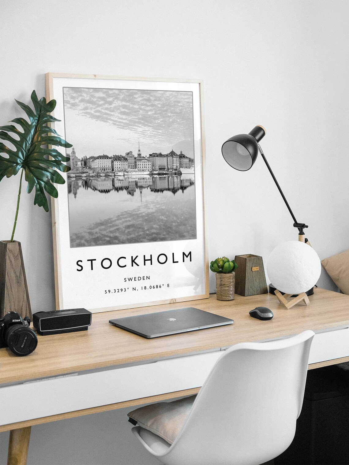 Stockholm Black And White Travel Poster, Sweden - Image 2