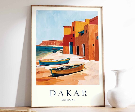 Dakar Poster Dakar Travel Print Islamic Wall Art Islamic Decor Tropical Decor City Print Dakar Gift Dakar Travel Poster