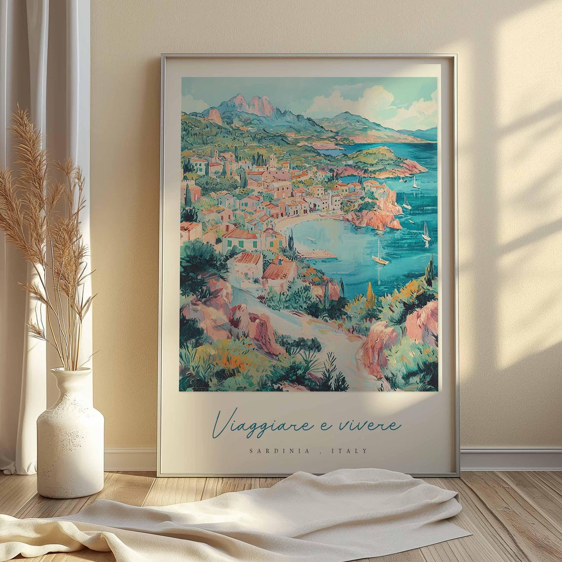 Sardinia Poster Italian Travel Print Sardinia Travel Art Sardinia Wall Art Italy Art Italy Travel Decor Italian Travel Gift - Image 2