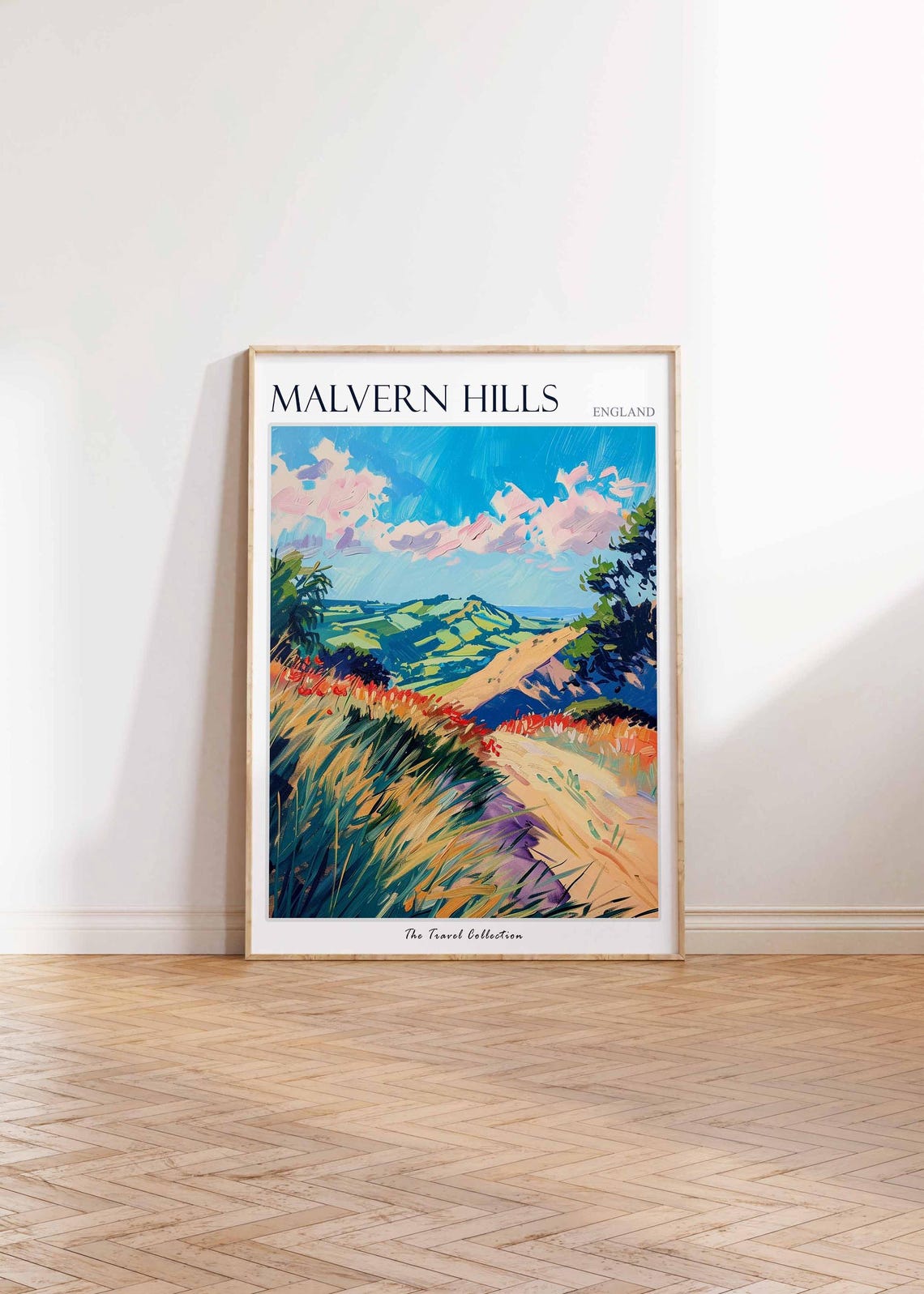 Malvern Hills England Red Poppies Golden Hills Impressionist Poster - Image 2