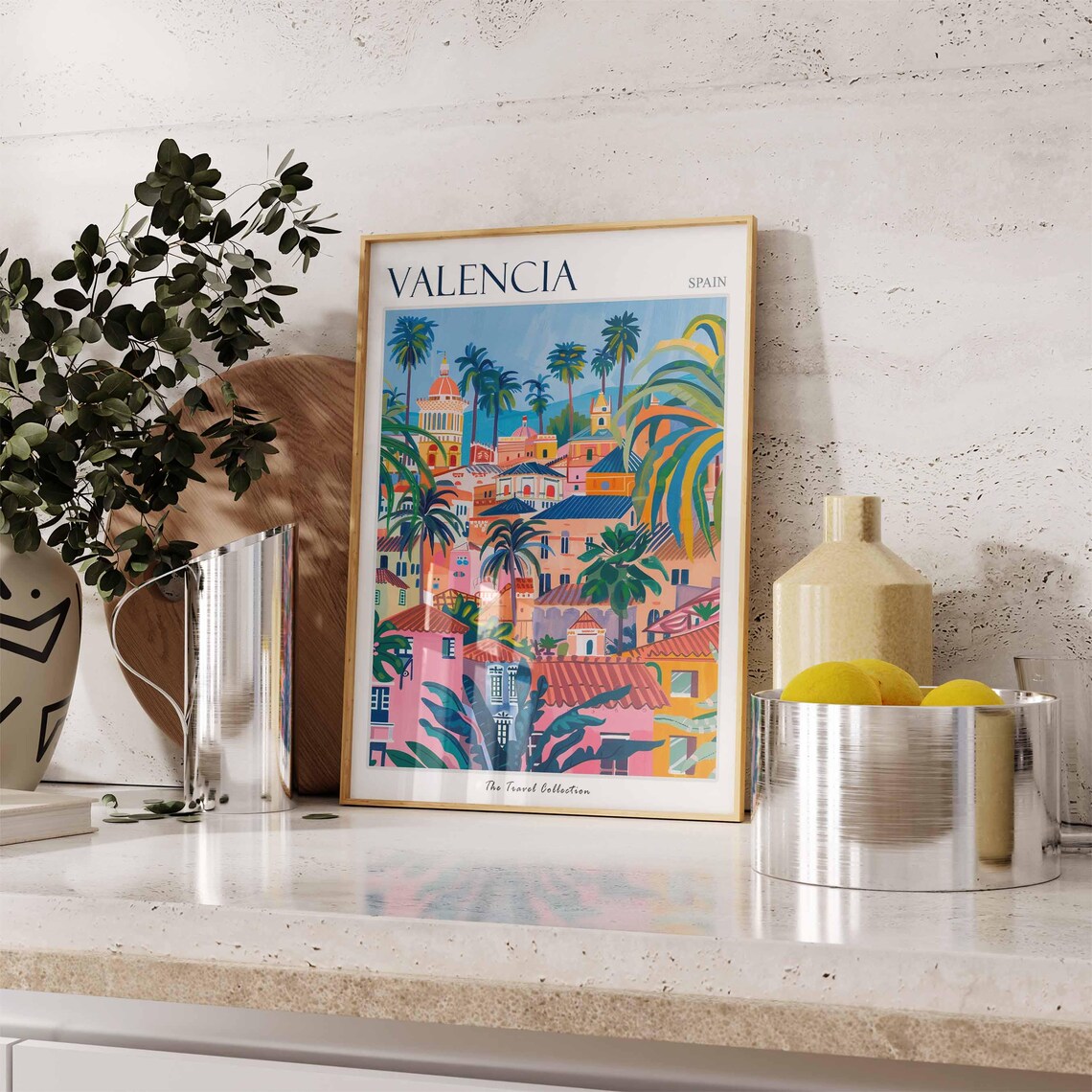 Valencia Spanish Travel Poster, Travel Art Print - Image 3