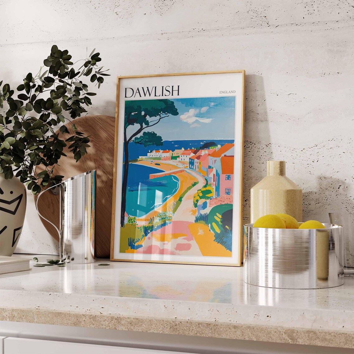 Dawlish Poster Devon Poster England Travel Poster Coastal Wall Art English Home Decor Seaside Town Poster Uk Travel Print Dawlish Art - Image 2