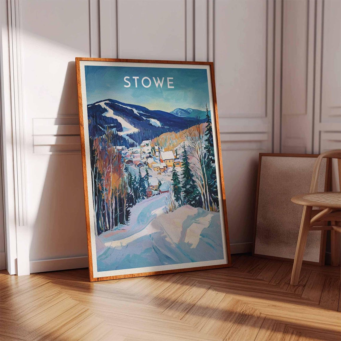 Stowe Slopeside Trail Winding Down to the Vermont Village Poster - Image 3