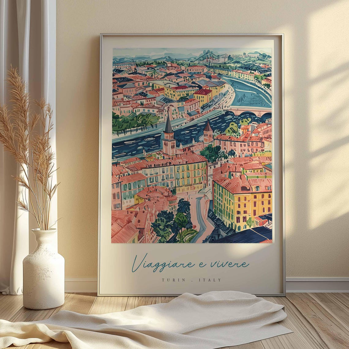 Turin Poster Italian Travel Print Turin Travel Art Turin Wall Art Italy Art Italy Travel Decor Italian Travel Gift - Image 2