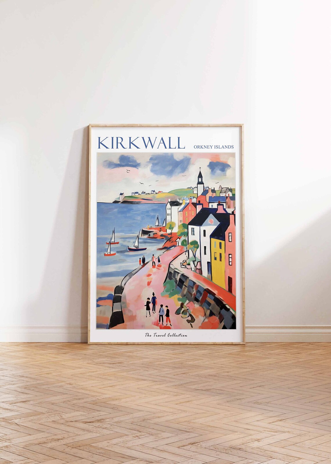 Kirkwall Orkney Islands Harbor Church Colorful Town Travel Poster - Image 2