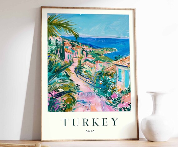 Turkey Poster Turkey Travel Print Islamic Wall Art Islamic Decor Tropical Decor Botanical Print Turkey Gift Turkey Travel Poster
