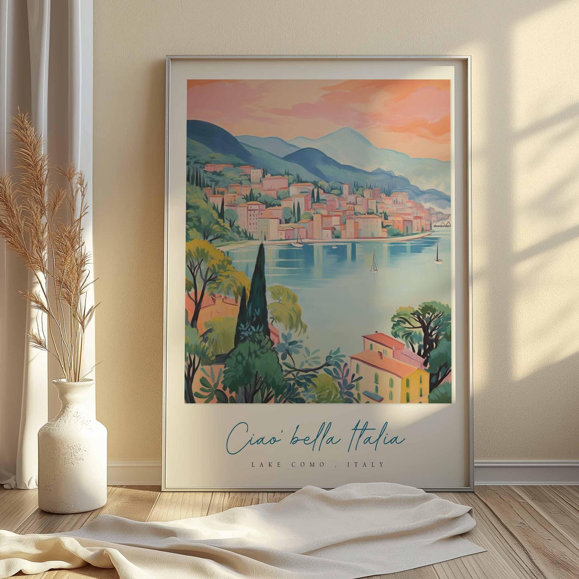 Lake Como Poster Italian Travel Print Lake Como Travel Art Lake Como Wall Art Italy Art Italy Travel Decor Italian Travel Gift - Image 2