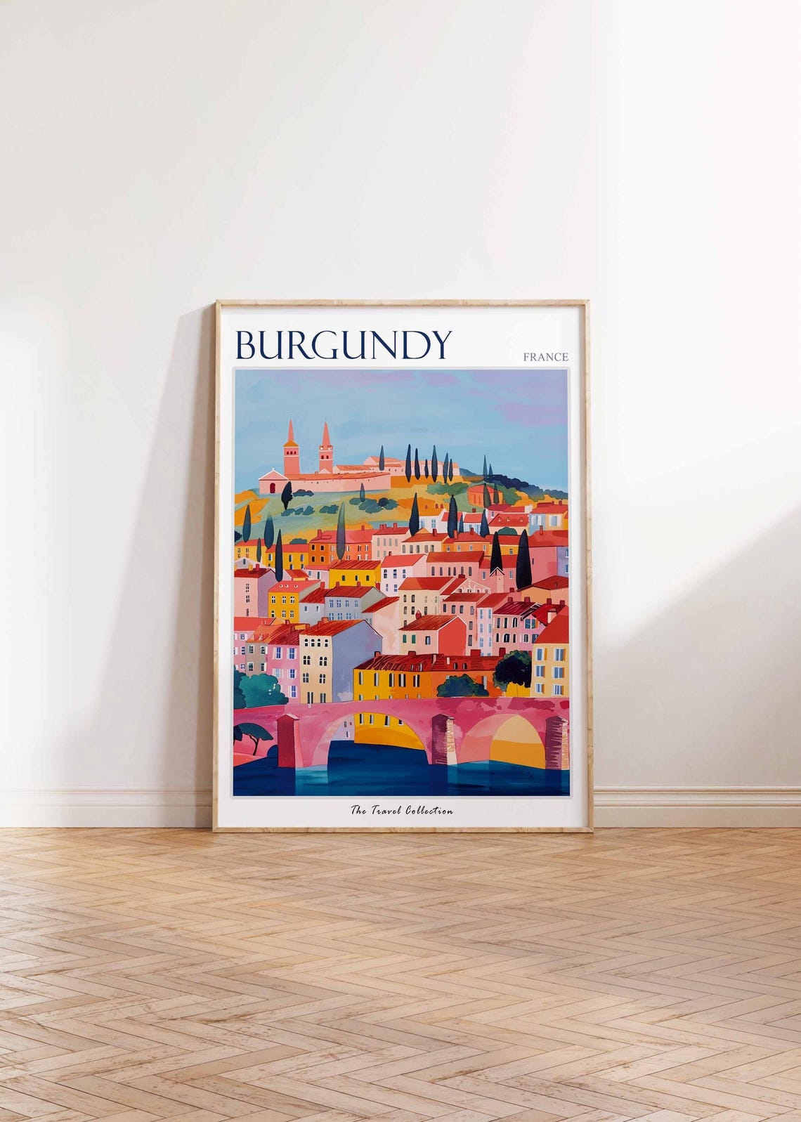 Burgundy Poster France Travel Print French Decor Europe Travel Poster European Wall Art Burgundy Gift Burgundy Travel Poster - Image 2