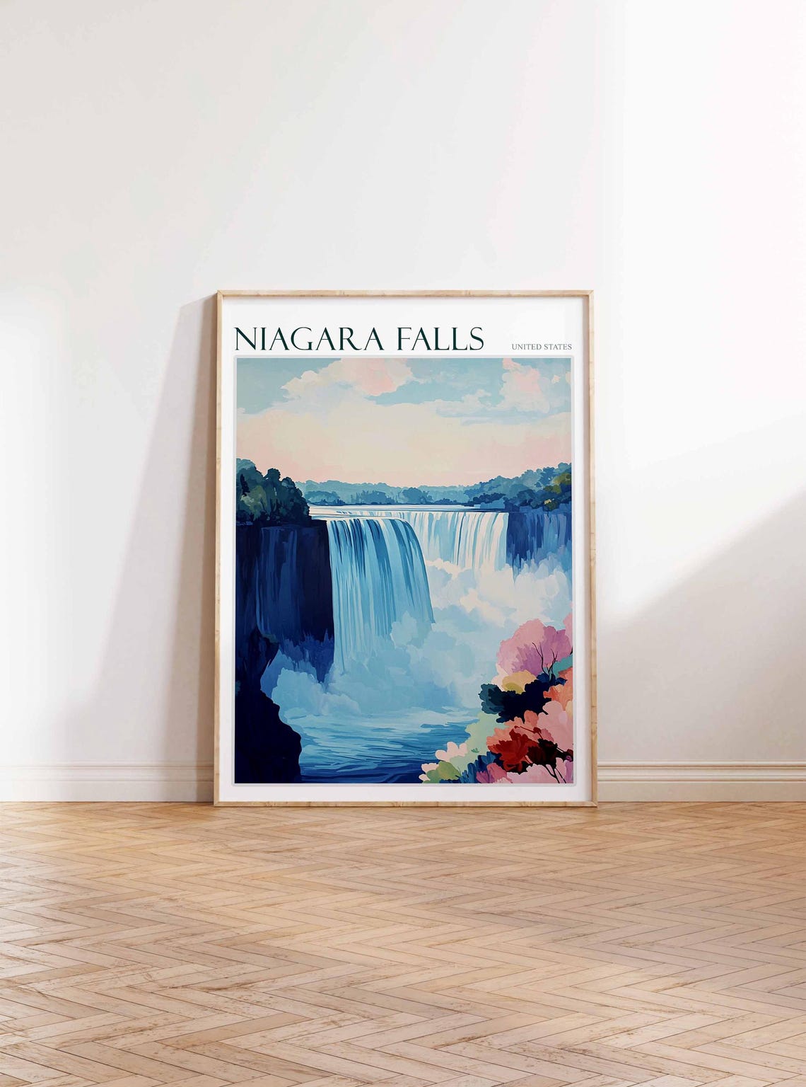 Niagara Falls Poster Niagara Falls Travel Print United States Travel Poster Travel Art Travel Poster United States Wall Art - Image 2