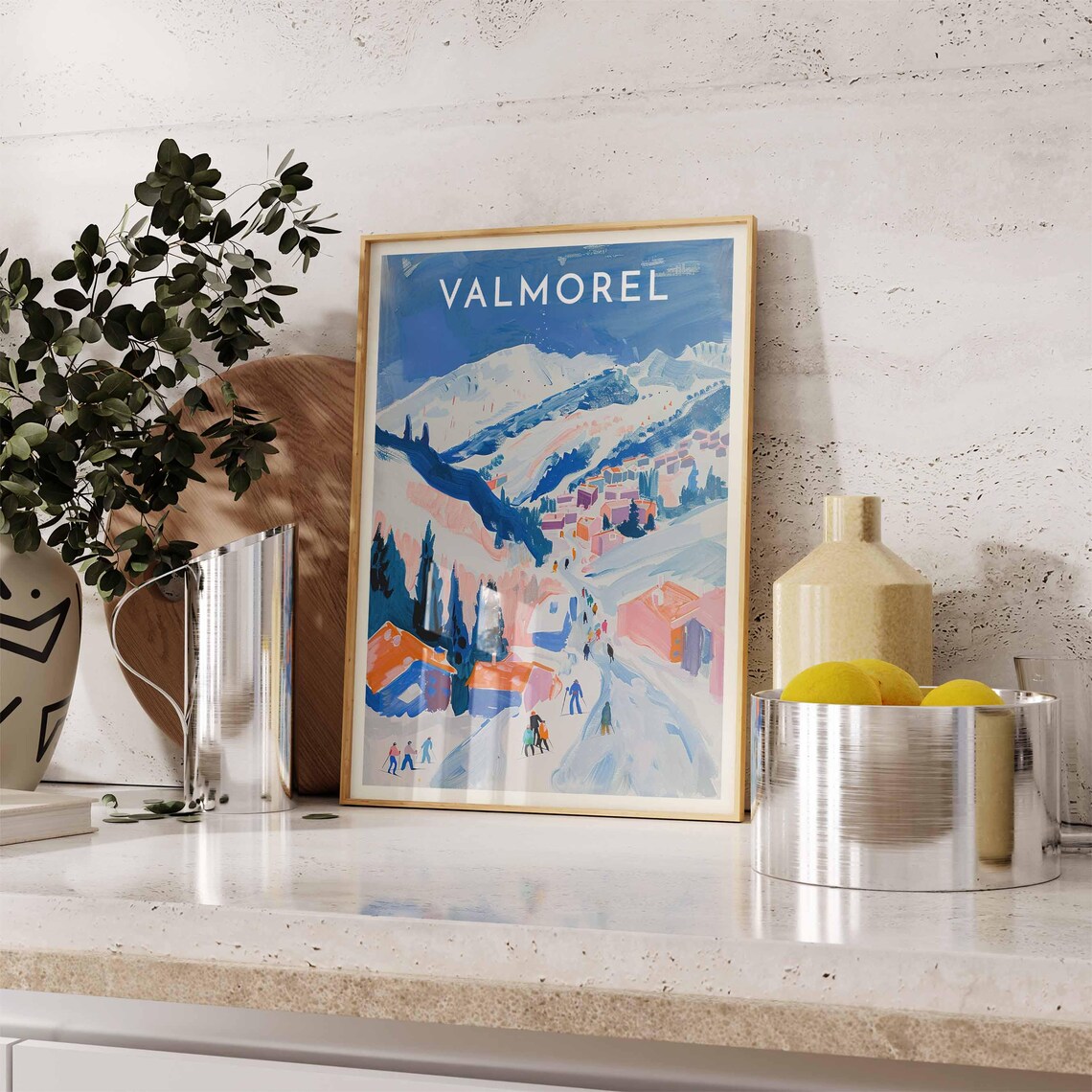 Skiing Travel Poster Valmorel Ski Print France Travel Print Skiing Art Skiing Print Winter Sport Art Ski Gift - Image 2