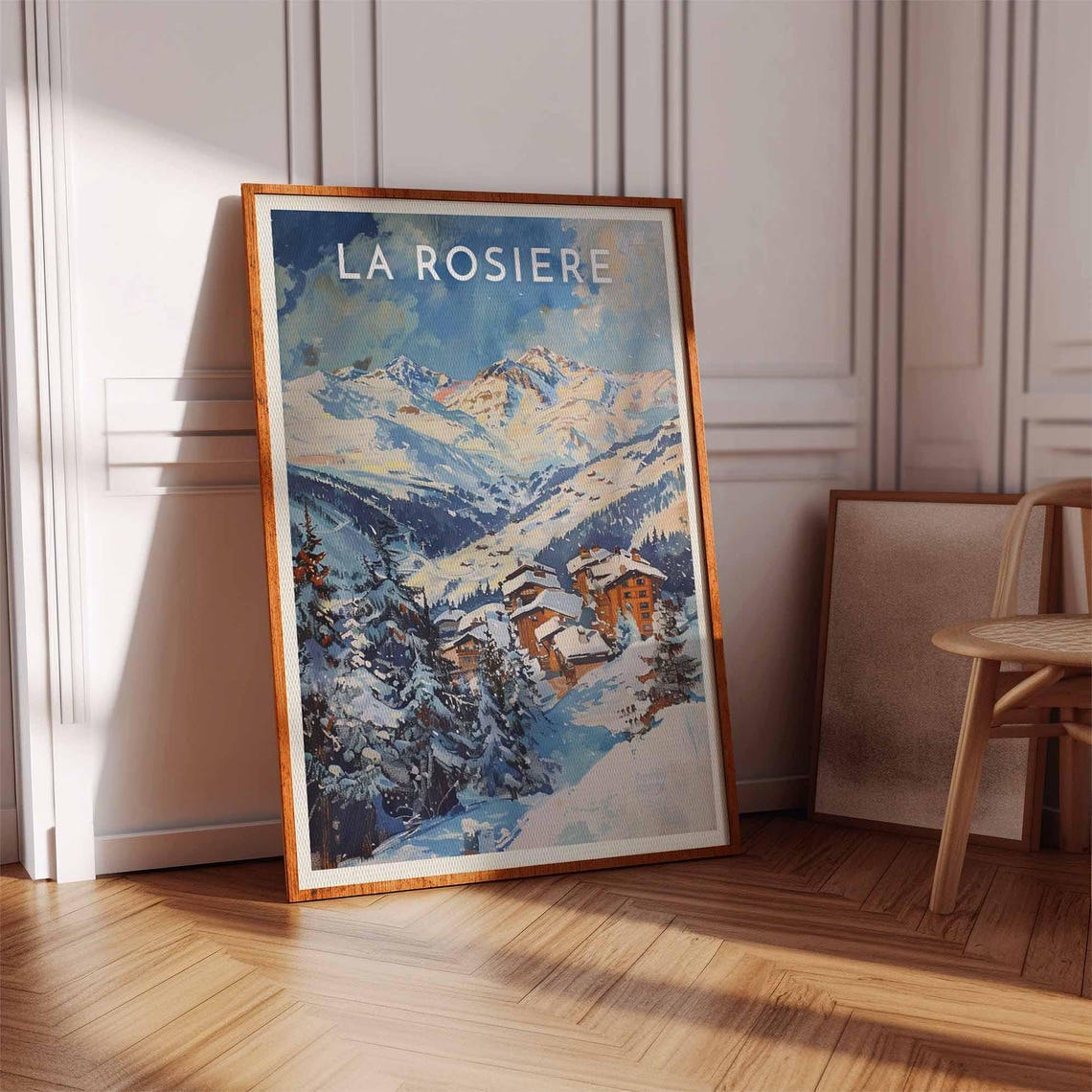 Skiing Travel Poster La Rosire Ski Print France Travel Print Skiing Art Skiing Print Winter Sport Art Ski Gift - Image 2