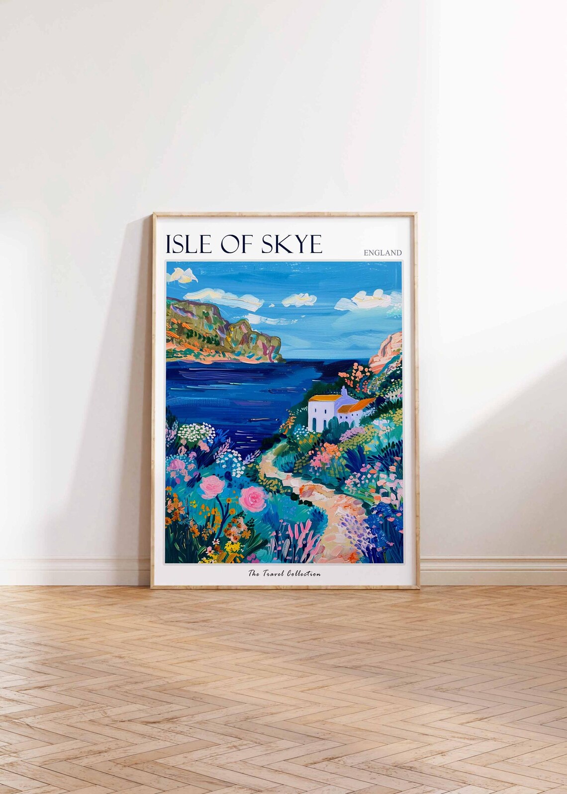 Isle of Skye Hillside Cottage Travel Poster Flower Garden Coastal Art - Image 2