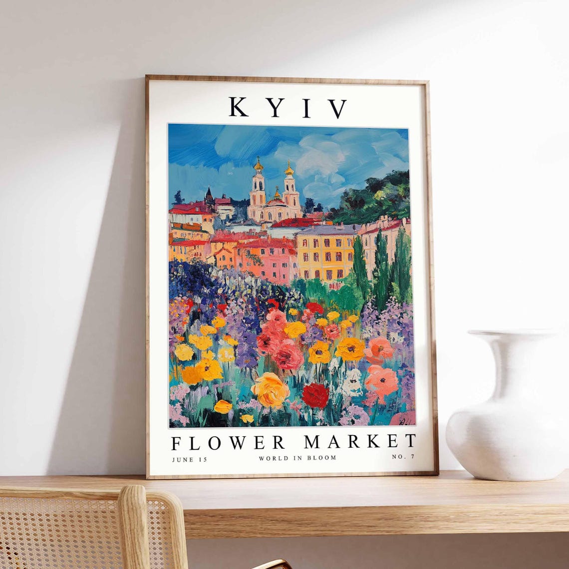 Kyiv Flower Market Poster Kyivprint Ukrainian Floral Wall Art Kyivfloral Decor Botanical Ukraine Print Europe Travel