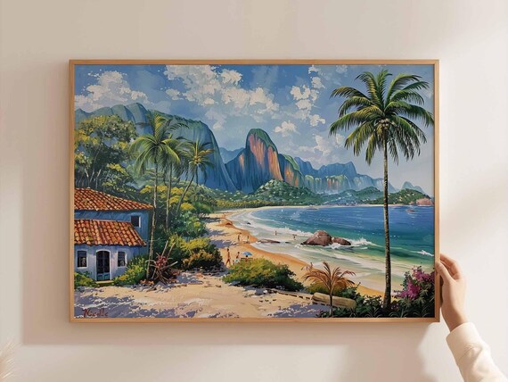 Brazil Poster South America Travel Print Brazilian Wall Art Latin Decor Landscape Tropical