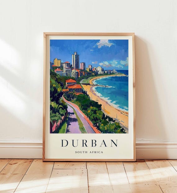 Durban South Africa Travel Poster