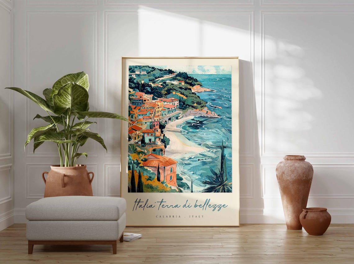 Calabria Poster Calabria Travel Print Calabria Travel Art Calabria Wall Art Italy Art Italy Travel Decor Italian Travel Gift - Image 3