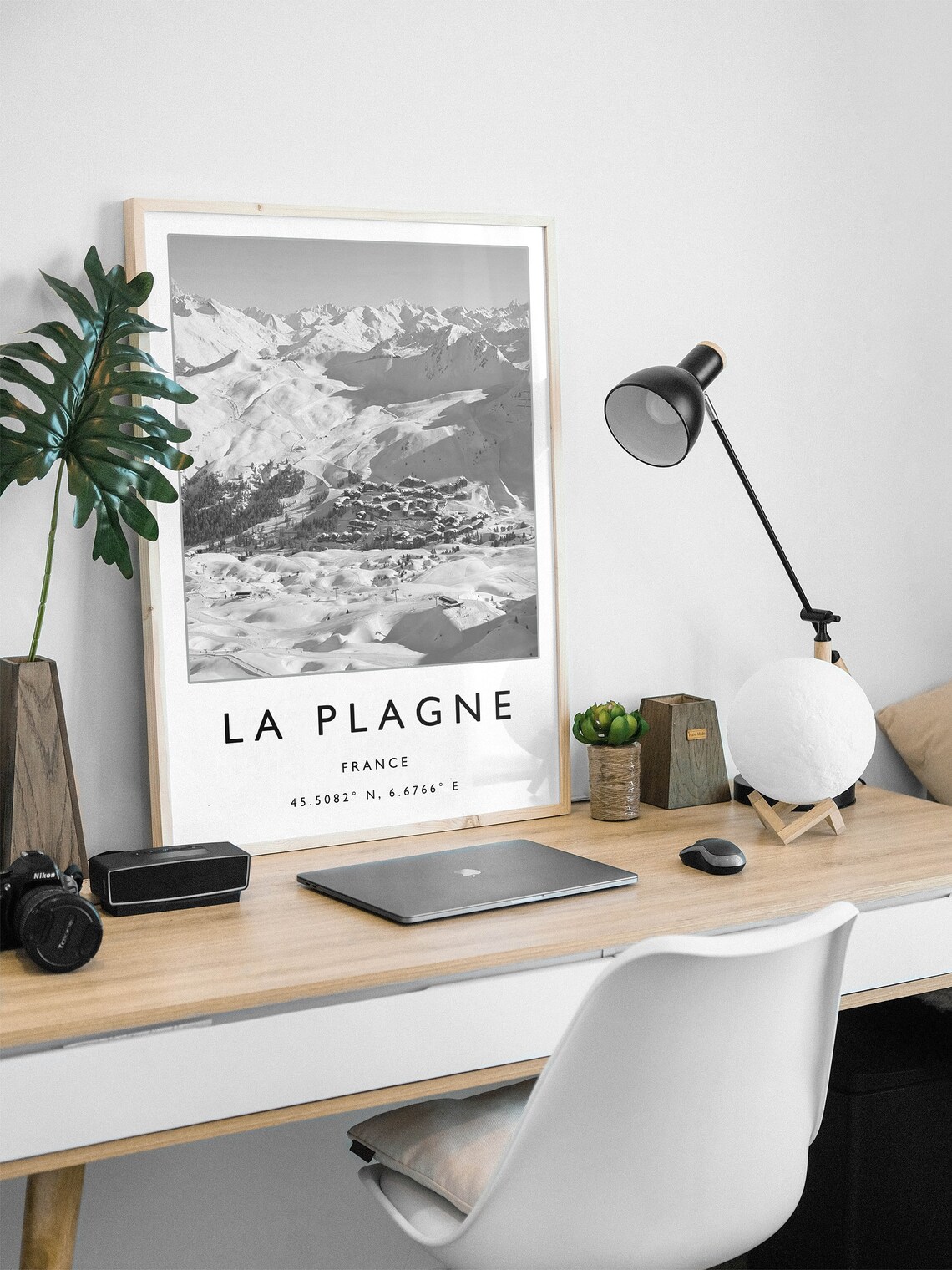 La Plagne France Skiing Travel Poster, Winter Sport Art - Image 3