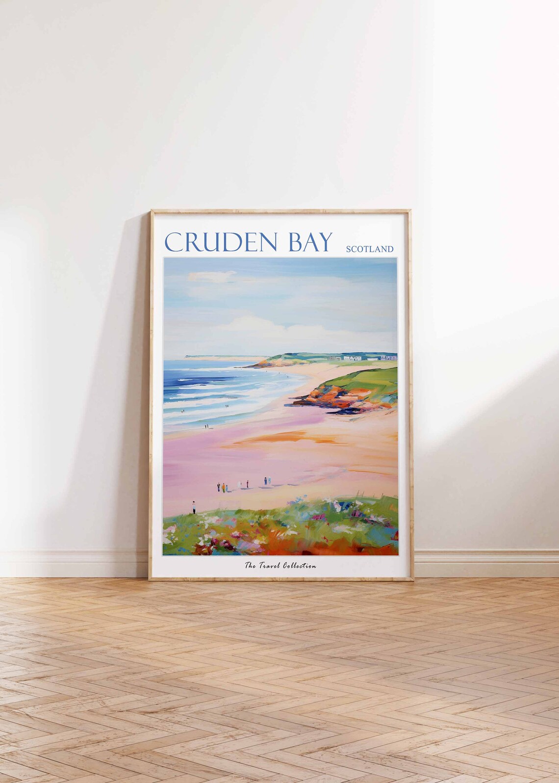 Cruden Bay Scotland Soft Watercolor Beach Scene Travel Poster - Image 2