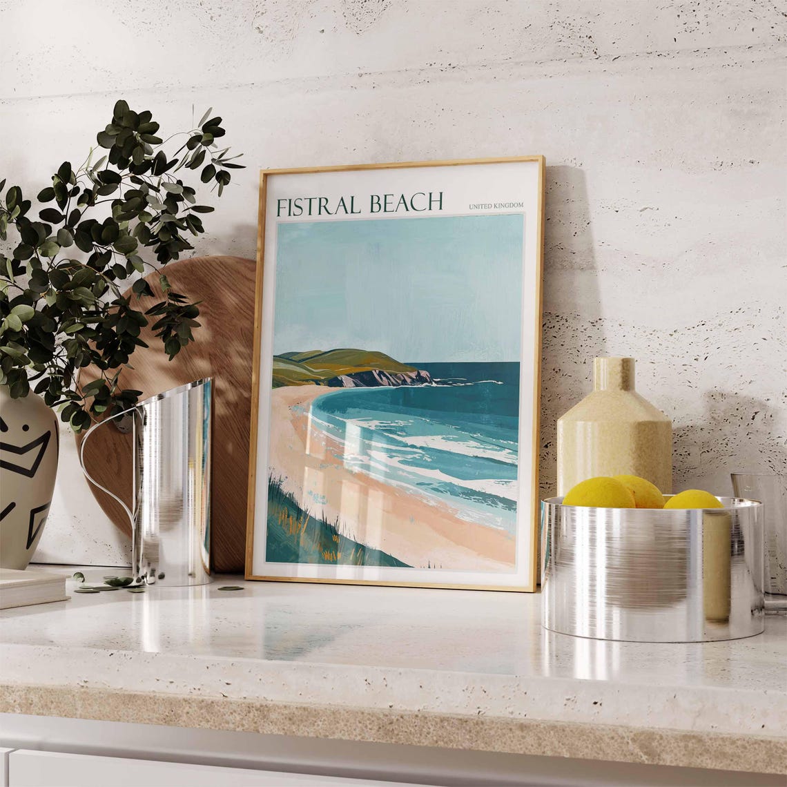 Fistral Beach United Kingdom Calm Cove Beach Serene Art Poster - Image 2
