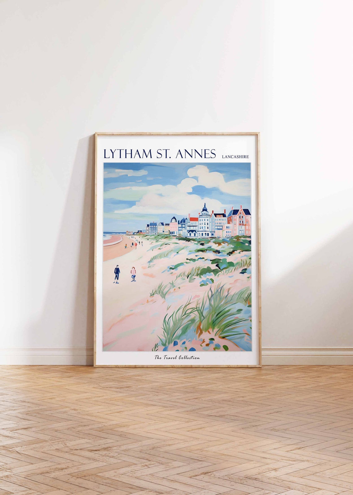 Lytham St Annes Lancashire Sandy Beach Pastel Promenade Art Poster - Image 2