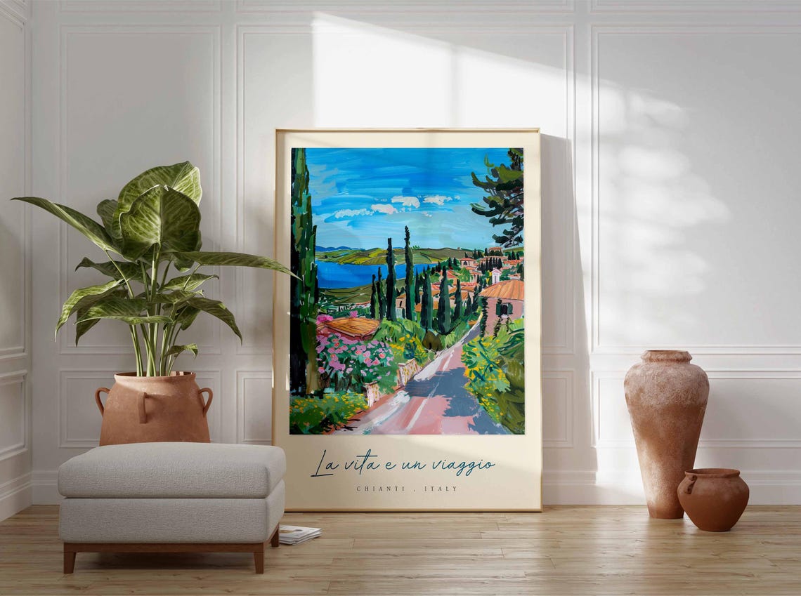 Chianti Poster Chianti Travel Print Chianti Travel Art Chianti Wall Art Italy Art Italy Travel Decor Italian Travel Gift - Image 3