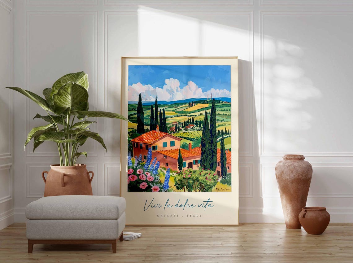 Chianti Poster Chianti Travel Print Chianti Travel Art Chianti Wall Art Italy Art Italy Travel Decor Italian Travel Gift - Image 3