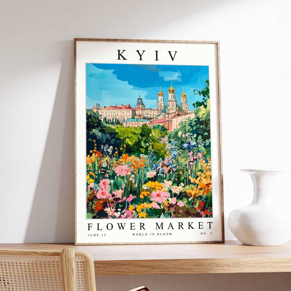 Kyiv Flower Market Poster Kyivprint Ukrainian Floral Wall Art Kyivfloral Decor Botanical Ukraine Print Europe Travel