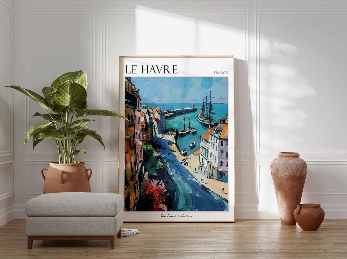 Le Havre Poster France Travel Print French Decor Europe Travel Poster European Wall Art Le Havre Gift Le Havre Travel Poster - Image 3