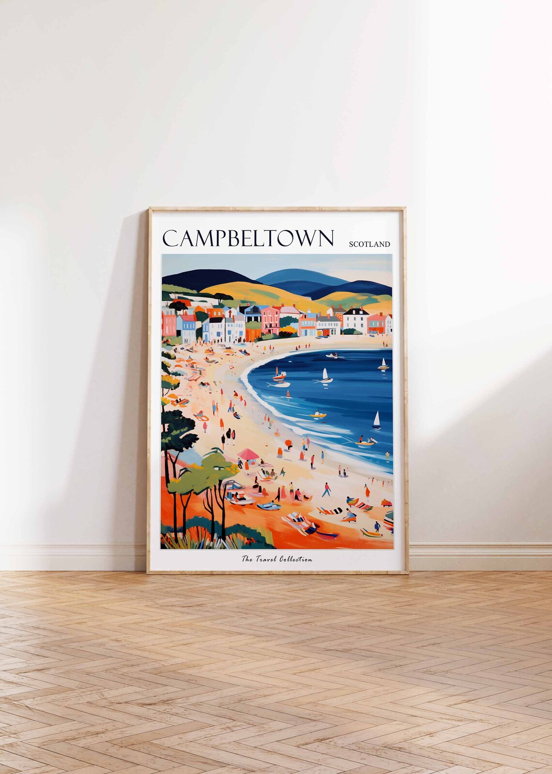 Campbeltown Scotland Beach Bay Illustrated Travel Poster Art - Image 2