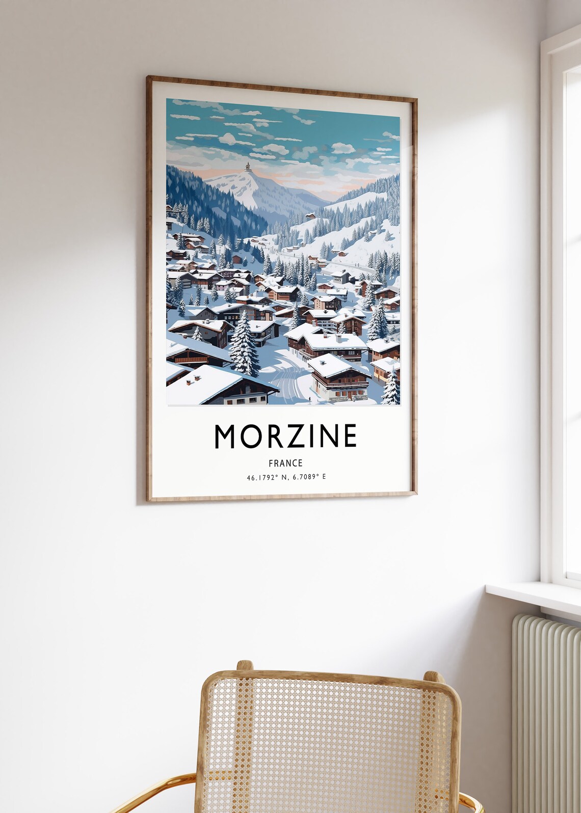 Morzine France Snowy Ski Village Alpine Resort Travel Poster - Image 3