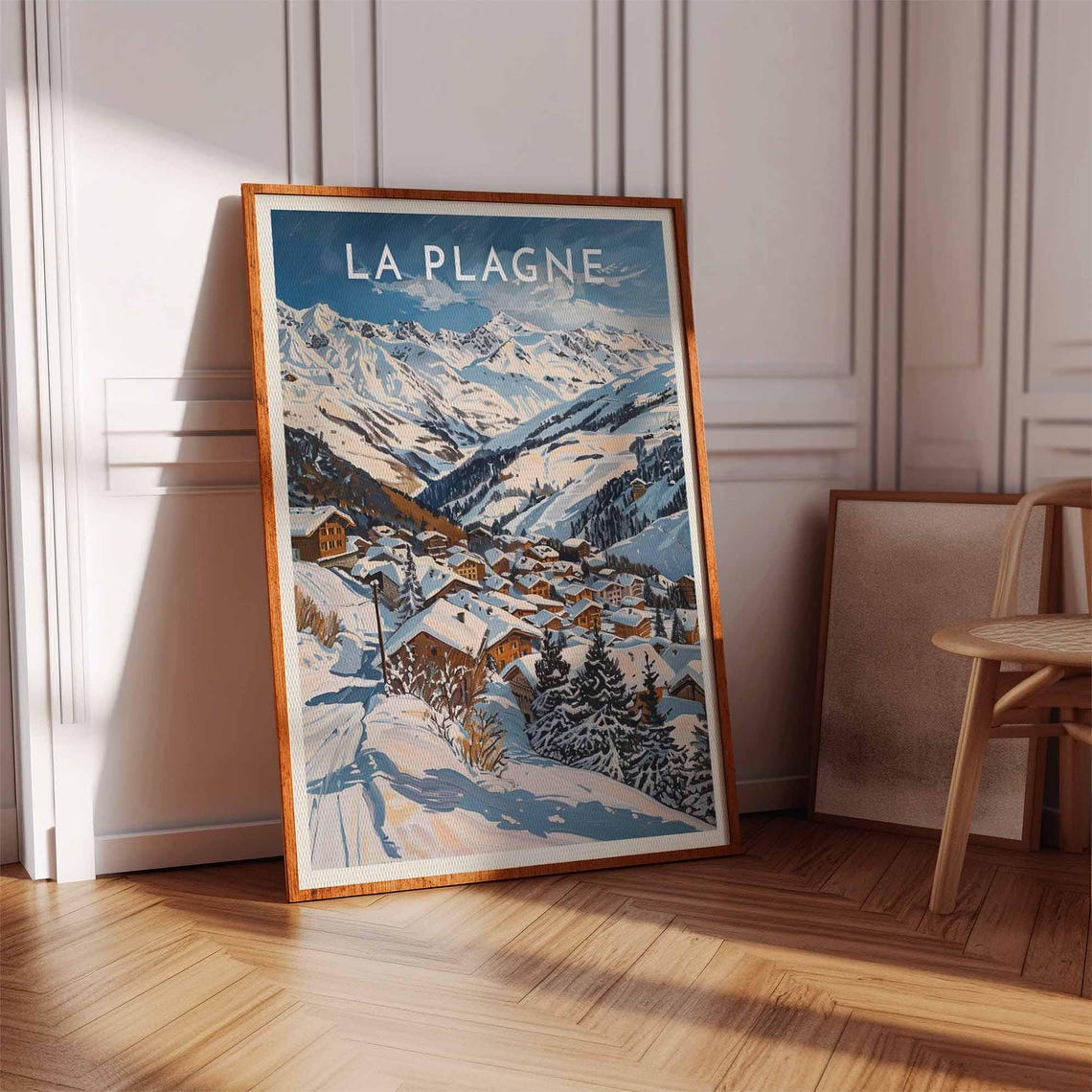 Skiing Travel Poster La Plagne Ski Print France Travel Print Skiing Art Skiing Print Winter Sport Art Ski Gift - Image 2