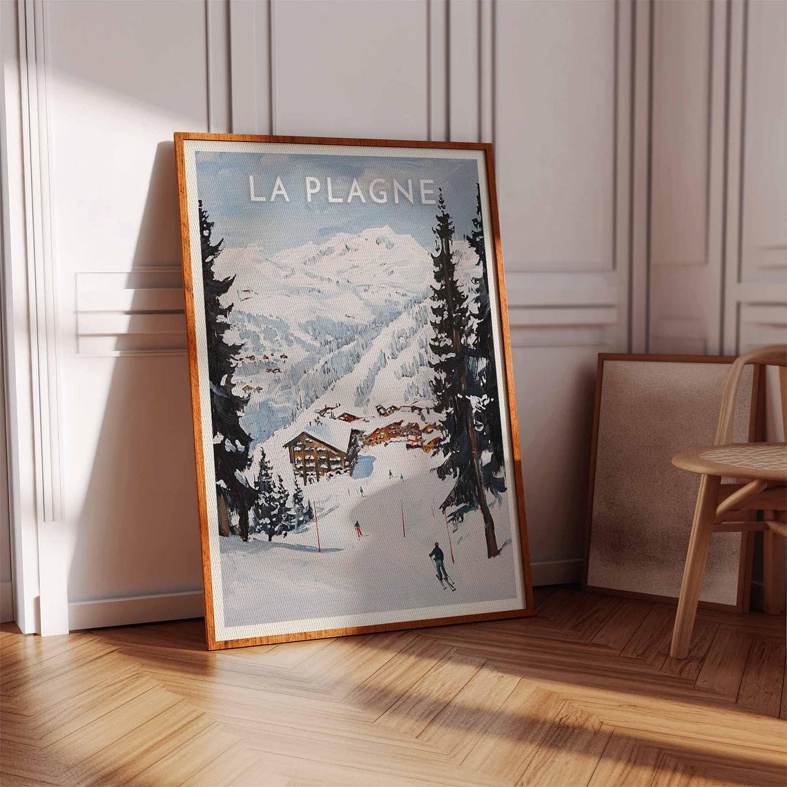 Skiing Travel Poster La Plagne Ski Print France Travel Print Skiing Art Skiing Print Winter Sport Art Ski Gift - Image 2