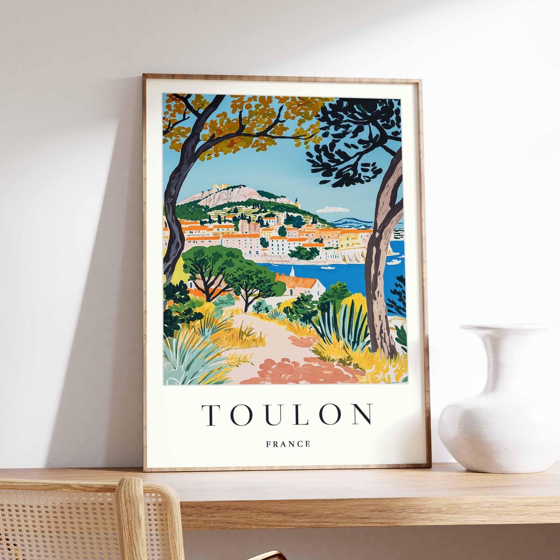 Toulon Poster France Travel Print French Decor Europe European Wall Art City Gift