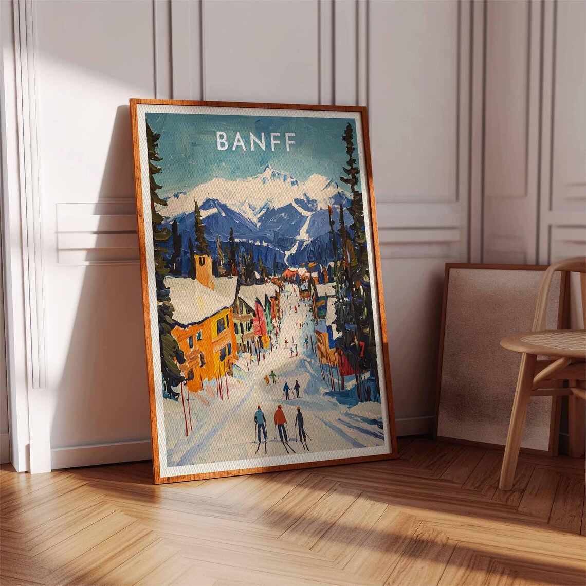 Banff Skiing Travel Poster, Winter Sport Art Print - Image 2