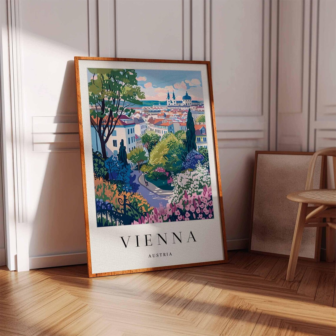 Vienna Austria Historic Cityscape Garden View Travel Art Poster - Image 3