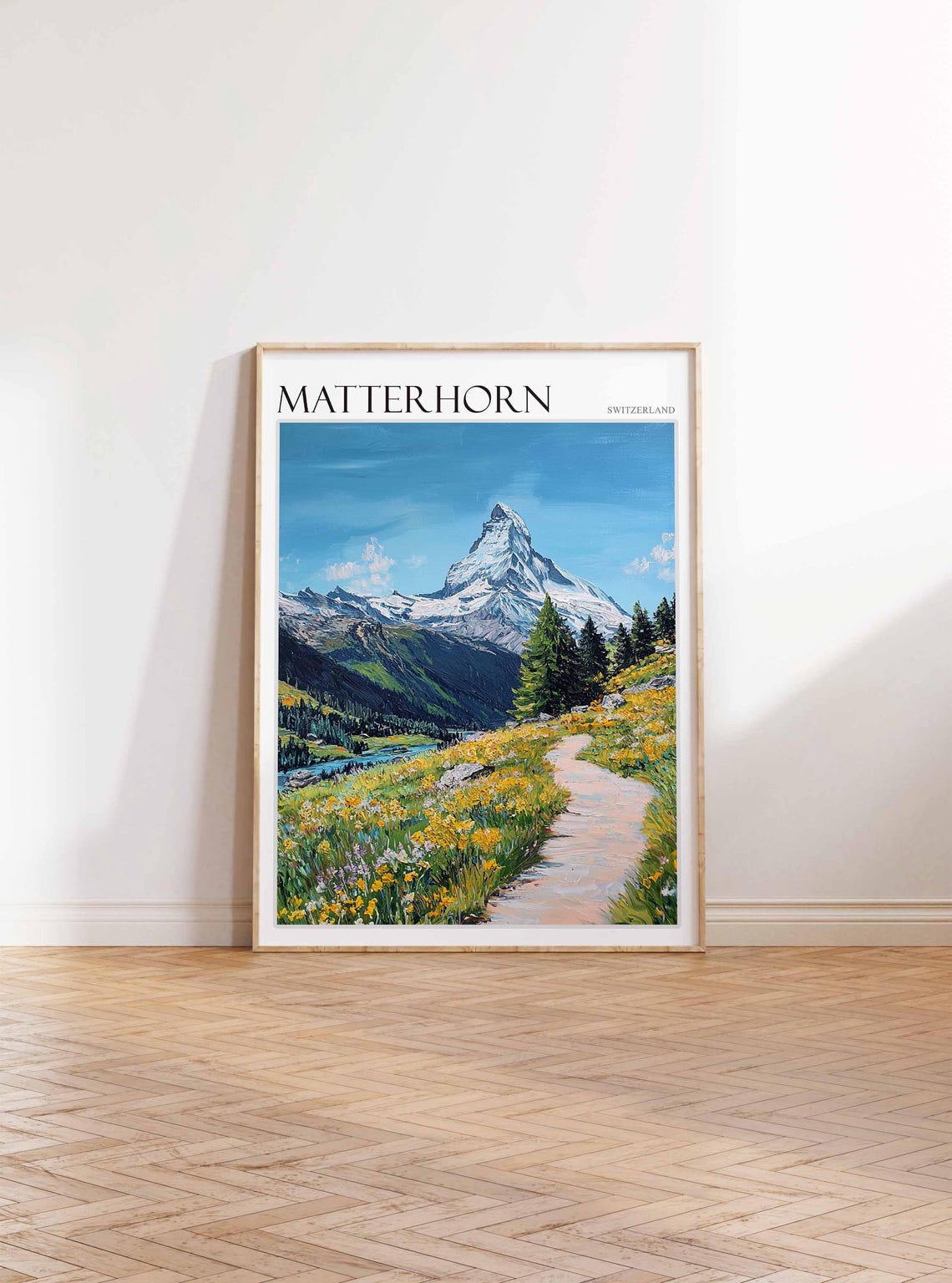 Matterhorn Poster Matterhorn Travel Print Swiss Decor Europe Travel Poster European Wall Art Switzerland Wall Art Mountain Poster - Image 3