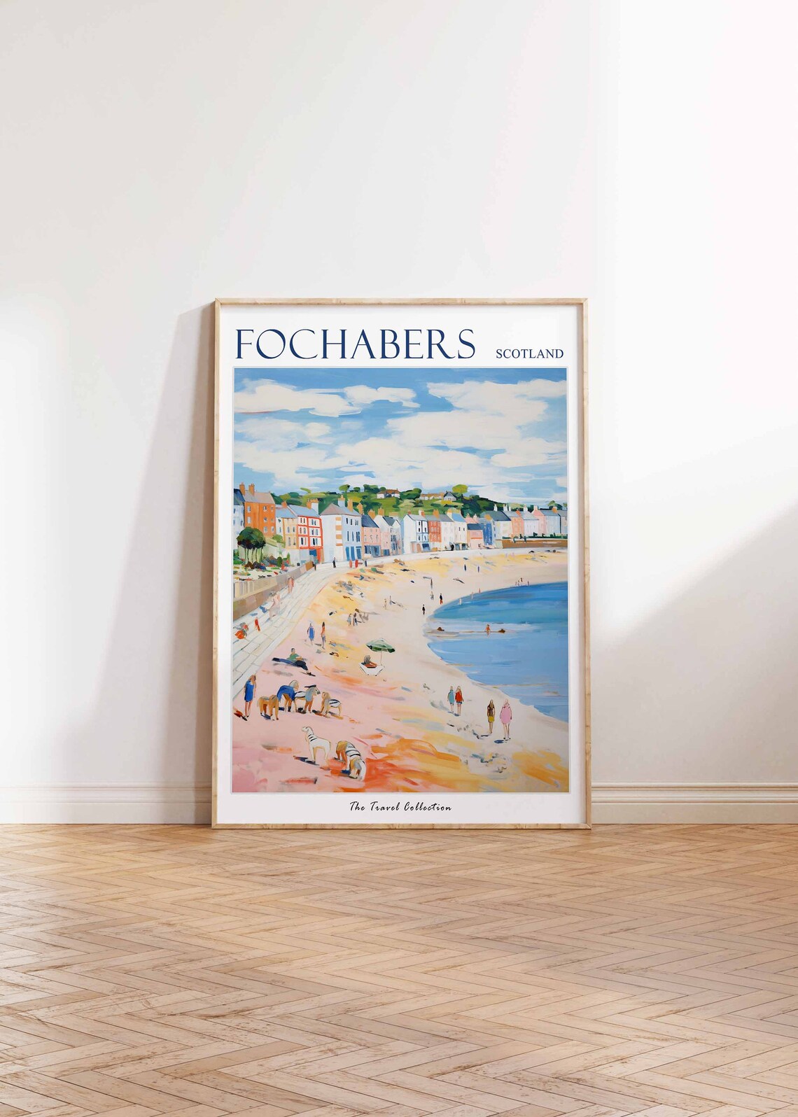 Fochabers Scotland Beach Dogs Town Scene Vintage Travel Poster - Image 2