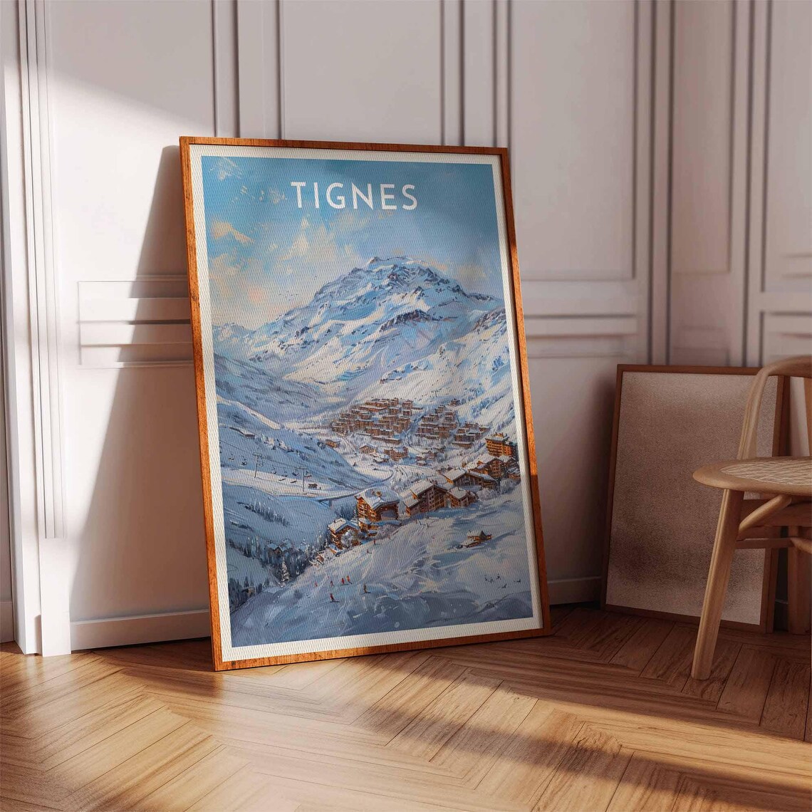 Skiing Travel Poster Tignes Ski Print France Travel Print Skiing Art Skiing Print Winter Sport Art Ski Gift - Image 3
