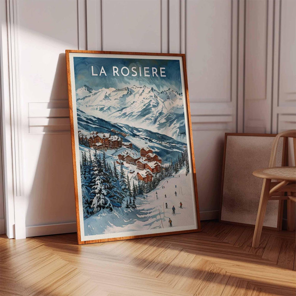 Skiing Travel Poster La Rosire Ski Print France Travel Print Skiing Art Skiing Print Winter Sport Art Ski Gift - Image 2
