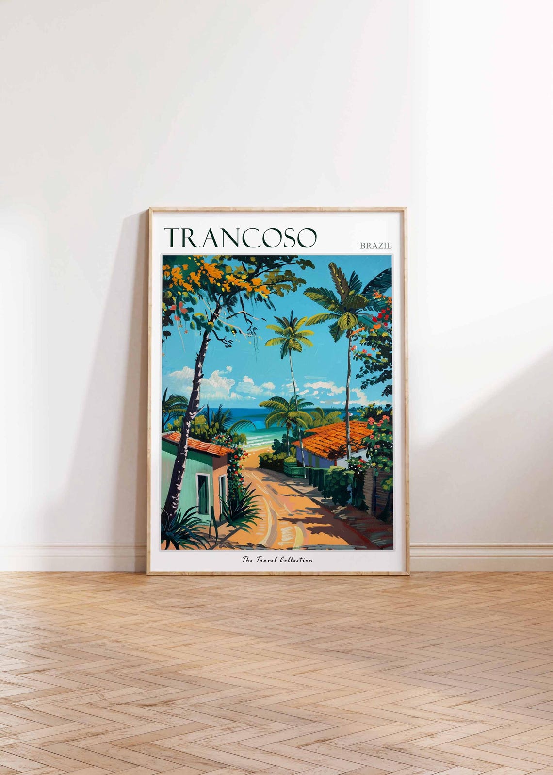 Trancoso Poster Brazil Travel Print Brazilian Decor South America Travel Poster Botanical Print Trancoso Gift Trancoso Travel Poster - Image 2