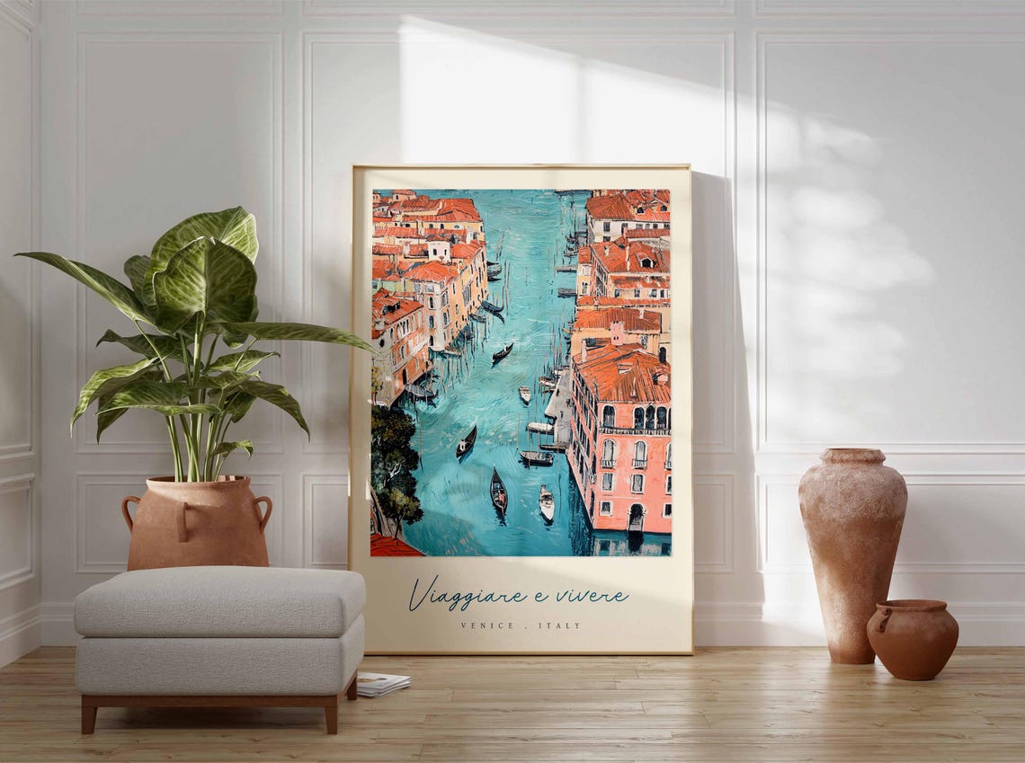Venice Poster Italian Travel Print Venice Travel Art Venice Wall Art Italy Art Italy Travel Decor Italian Travel Gift - Image 3