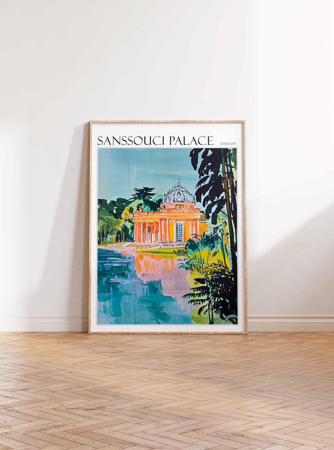 Sanssouci Palace Poster Sanssouci Palace Travel Print German Travel Poster German City Art Travel Poster Travel Wall Art German Gift - Image 2
