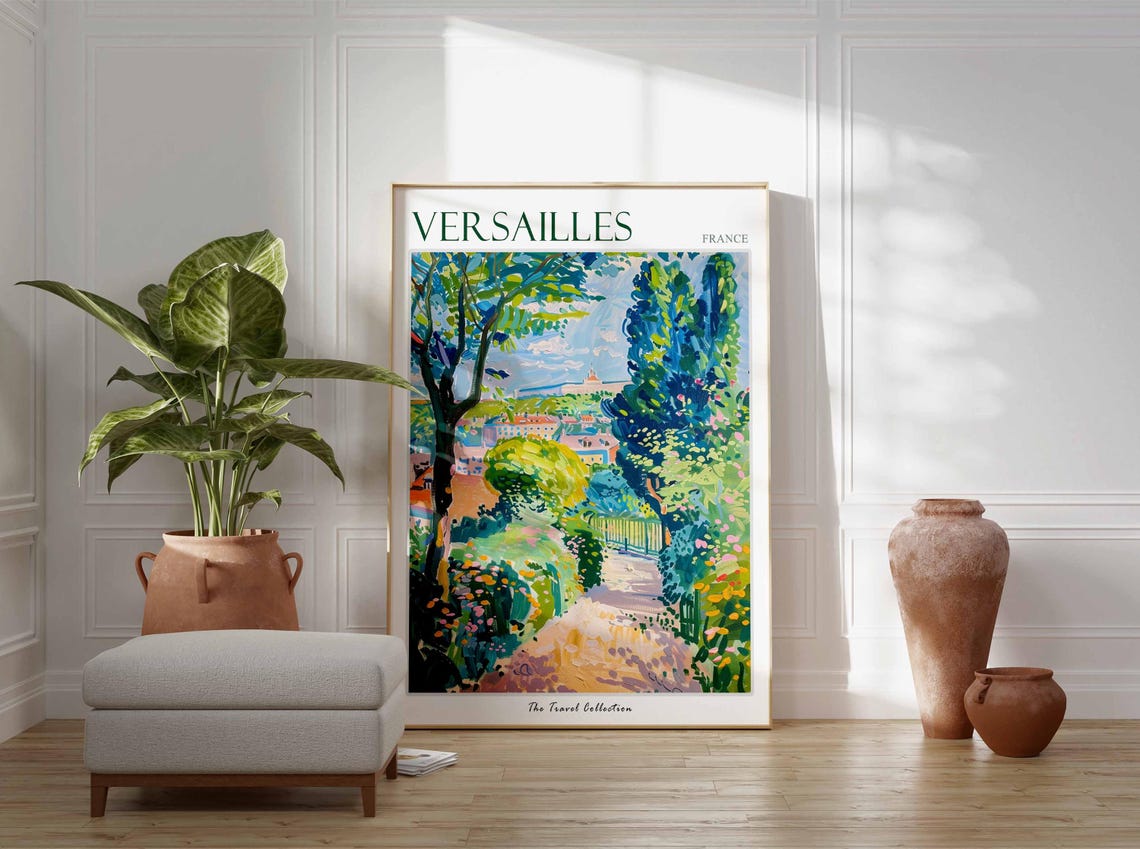Versailles Poster France Travel Print French Decor Europe Travel Poster European Wall Art Versailles Gift Versailles Travel Poster - Image 3