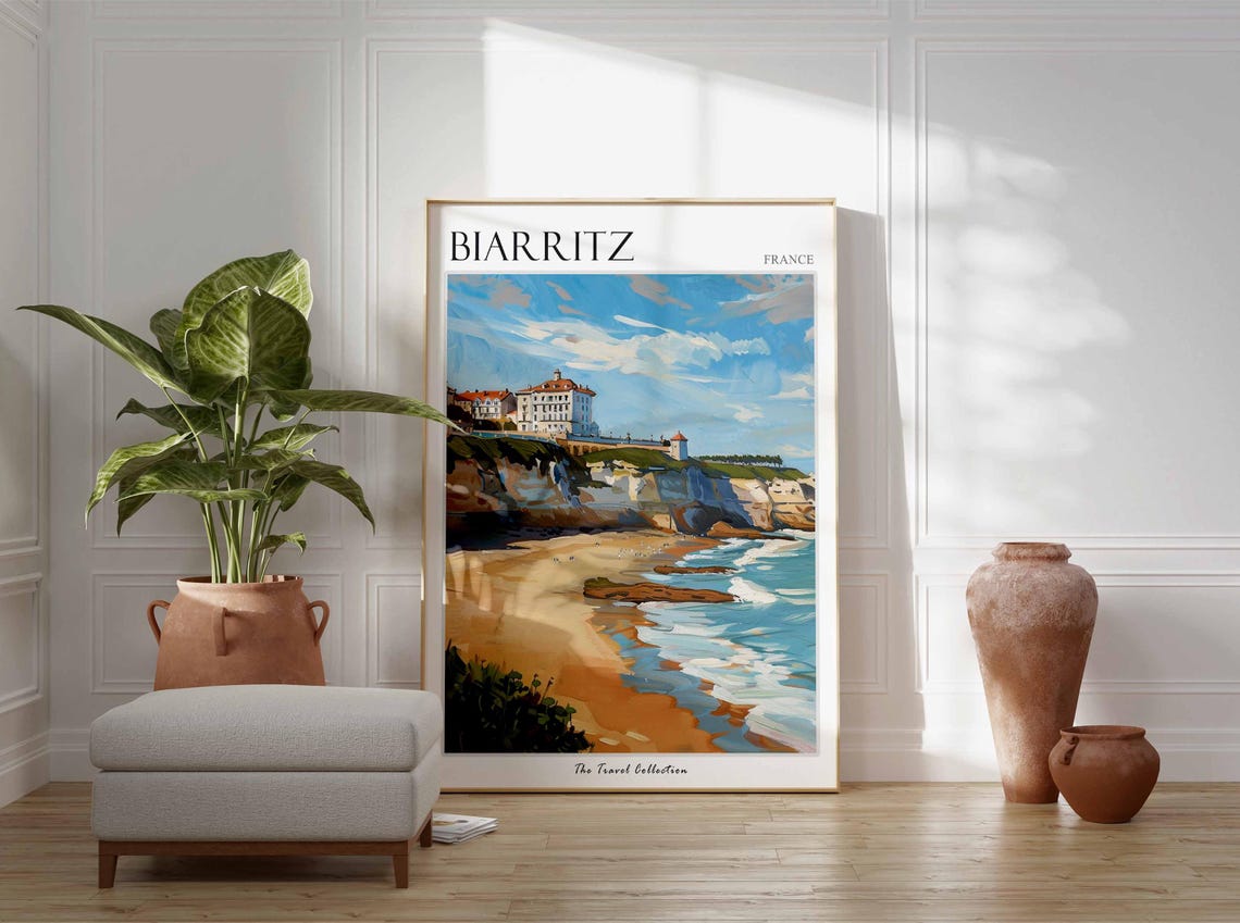 Biarritz Poster France Travel Print French Decor Europe Travel Poster European Wall Art Biarritz Gift Biarritz Travel Poster - Image 3