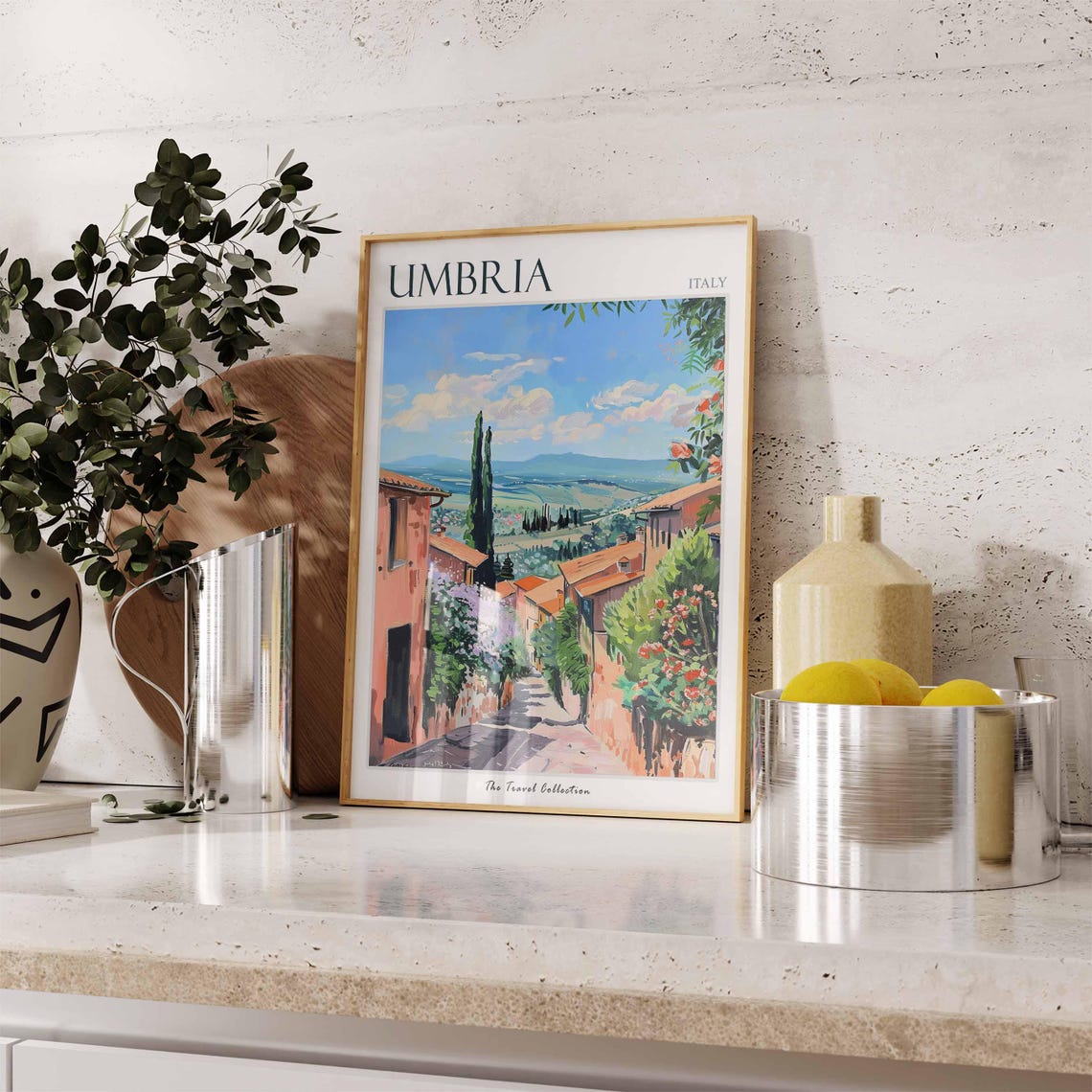 Umbria Poster Umbria Travel Print Italy Wall Art Italian Travel Print Italian Decor Italian Gift Umbria Wall Art - Image 2