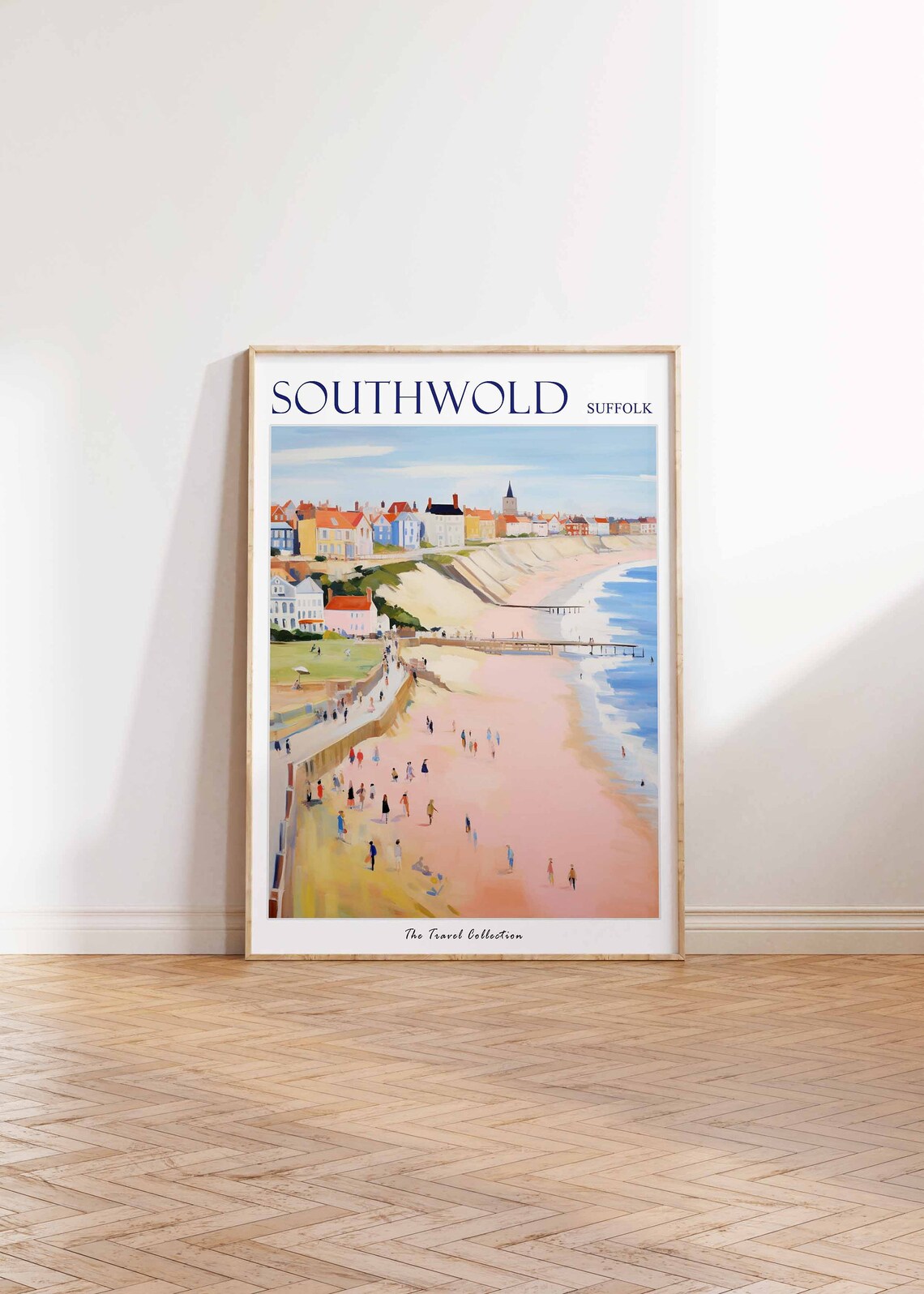 Southwold Suffolk England Beachgoers Pier Town Seaside Travel Poster - Image 2
