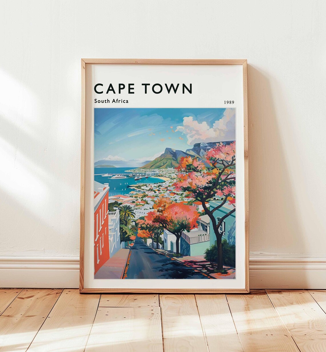 Cape Town South Africa 1989 Blossom Street Table Mountain Poster